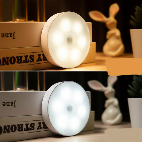 Usb Rechargeable Motion Sensor Light Round Wireless LED