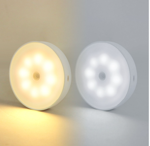 Usb Rechargeable Motion Sensor Light Round Wireless LED